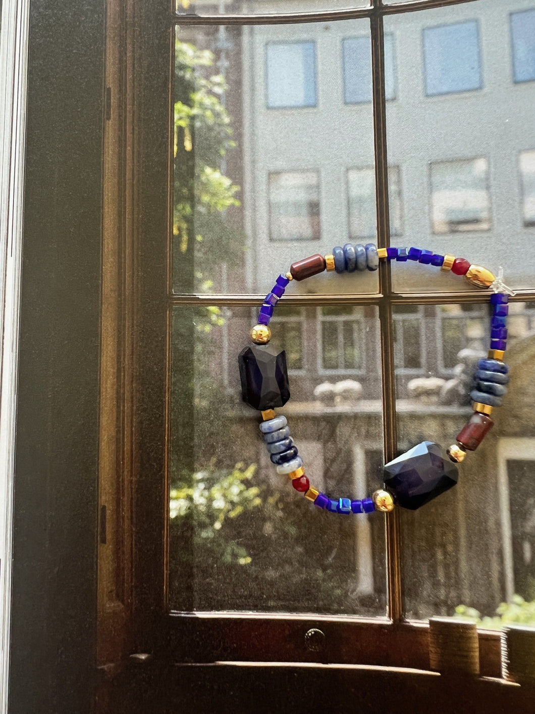 Armbandje blue burgundy