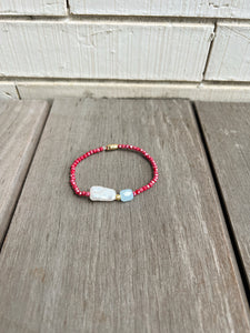Armbandje shiny burgundy