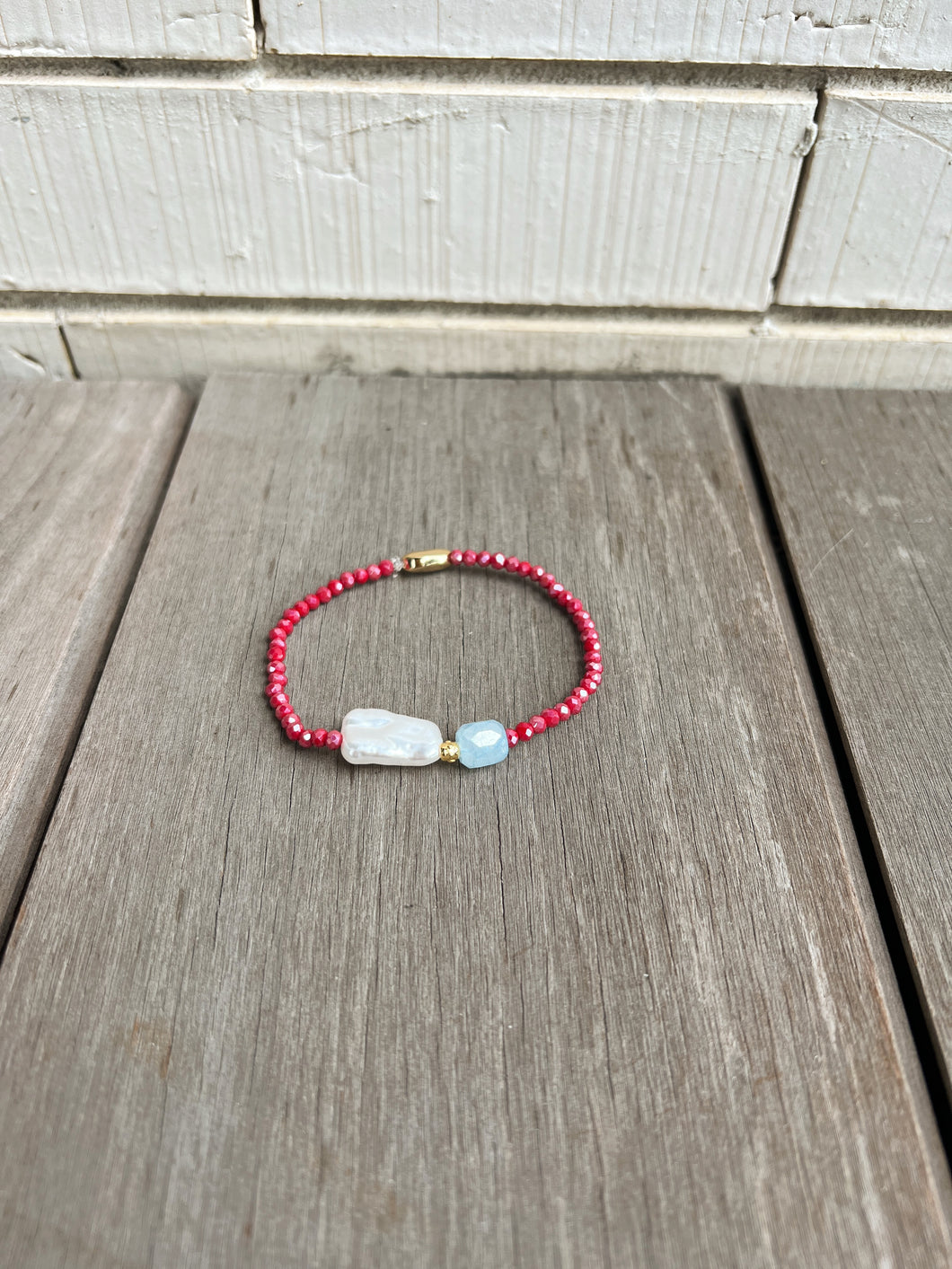 Armbandje shiny burgundy